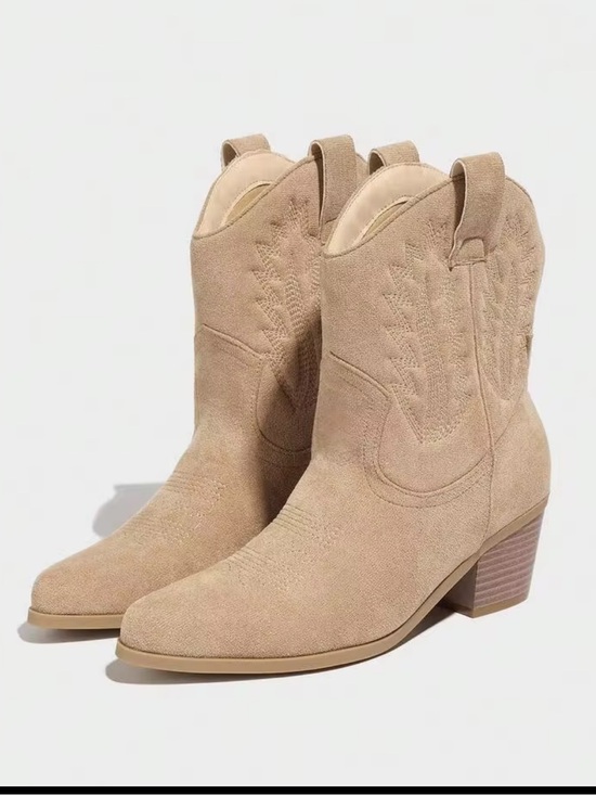 SHEIN Shoes - New! Cowboy Cowgirl Boots Boho Beige Size 7 New from SHEIN